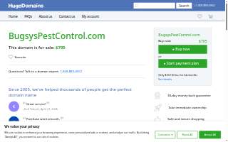 Bugsy's Pest Control website