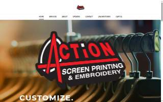 Action Screen Printing website