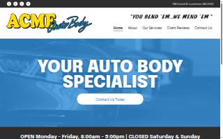 Acme Body Shop Inc of Portland website
