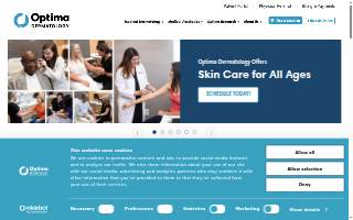 Optima Dermatology website