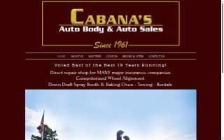 Cabana's Auto Body Shop website