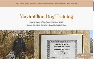Maximillion Dog Training website