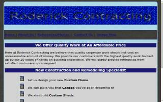 Roderick Contracting website