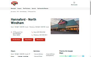 Hannaford Pharmacy website