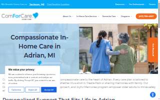 ComForCare Home Care of Adrian website