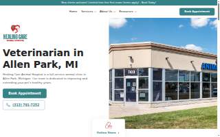 Healing Care Animal Hospital website