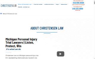 Christensen Law - Personal Injury Attorney of Ann Arbor website