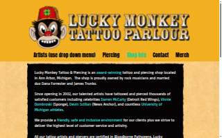 Lucky Monkey Tattoo Parlour website