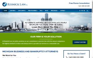 Resnick Law, P.C. of West Bloomfield website
