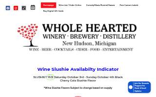 Whole Hearted Winery Brewery & Distillery of Auburn Hills website