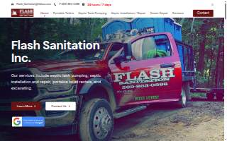 Flash Sanitation & Excavating website