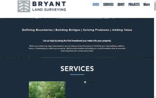 Bryant Land Surveying website