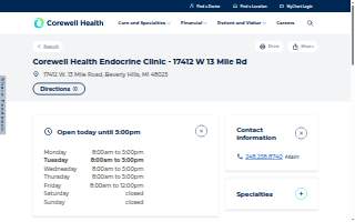 Corewell Health Endocrine Clinic website