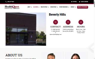 HealthQuest Physical Therapy - Beverly Hills website