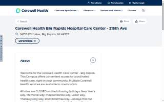 Corewell Health Big Rapids Hospital Care Center - 215th Ave website