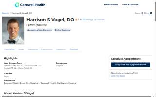 Harrison Vogel, DO website