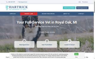 Hartrick Veterinary Clinic website