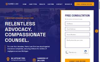 Hamo Law Firm - Auto Accident Injury Attorneys website