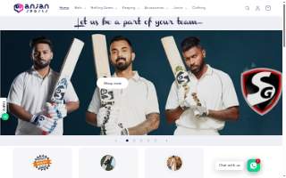 Anjan Sports Cricket Store website