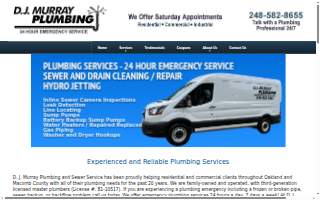 DJ MURRAY PLUMBING INC. website