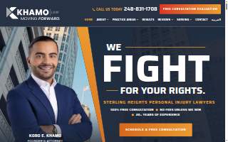 Khamo Law Accident & Injury Lawyers - Troy of Clawson website
