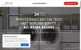 Macomb Appliance Repair of Clinton Township website