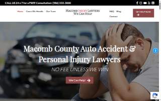Macomb Injury Lawyers website