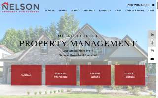 Nelson Property Management of Clinton Township website