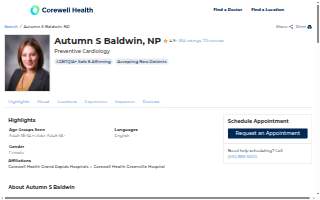 Autumn Baldwin, A-GNP website