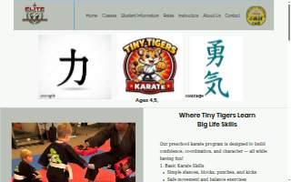 Elite Karate & Fitness website