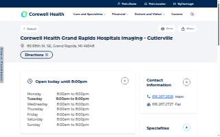 Corewell Health Grand Rapids Hospitals Imaging - Cutlerville website