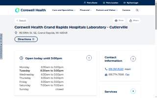 Corewell Health Grand Rapids Hospitals Laboratory - Cutlerville website