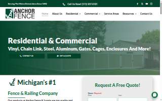 Anchor Fence Inc. of Dearborn website