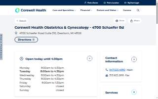 Corewell Health Dearborn Hospital Obstetrics & Gynecology - 4700 Schaefer Rd website