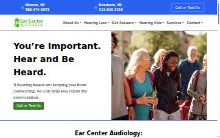 Ear Center Audiology of Dearborn Heights website