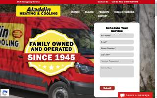 Aladdin Heating & Cooling website