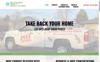 Blessed Pest Solutions website