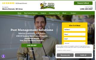 CJB Pest & Mosquito Control of Detroit website