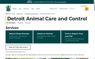 Detroit Animal Care and Control website