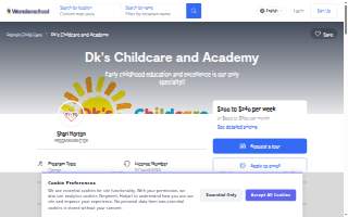 DK's Childcare and Academy website