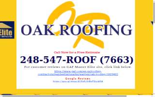 Oak Roofing website