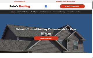 Pete's Roofing website