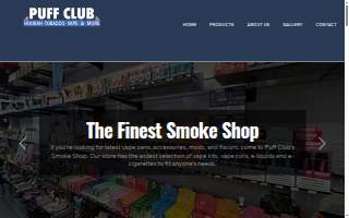 PUFF CLUB Smoke Shop website