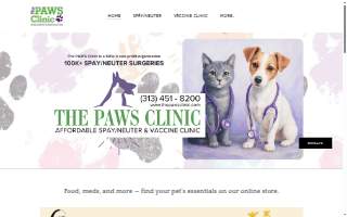 The Paws Clinic website