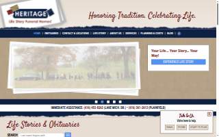Heritage Funeral Home website