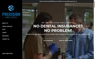 Precision Family Dental website