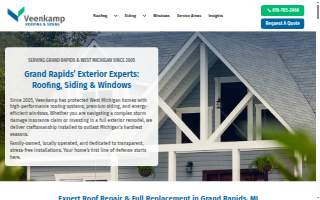 Veenkamp Roofing and Siding website