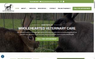 Wholehearted Veterinary Care website