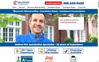 Calculus Foundation Repair & Waterproofing of Eastpointe website