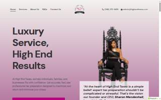 High End Taxes website